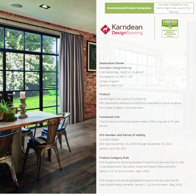 Karndean commercial Environmental product declaration for rigid core products