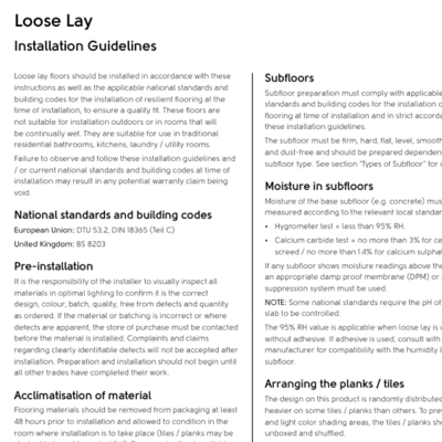 karndean commercial Looselay installation guide