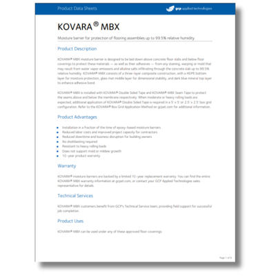 Kovara® MBX underlayment installation guide