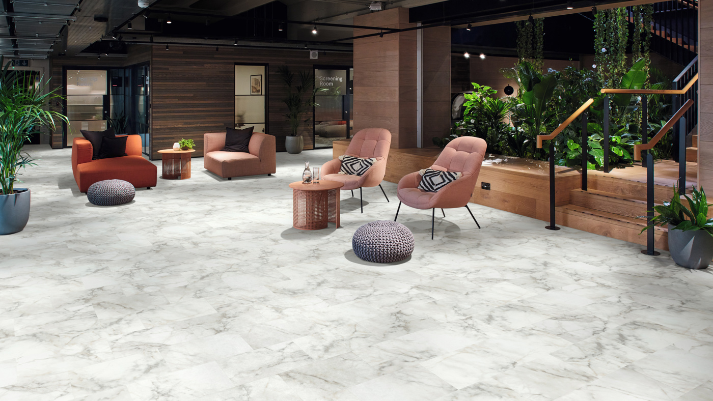 Botique hotel lobby with River Marble ST31 | SCB-ST31-G floors