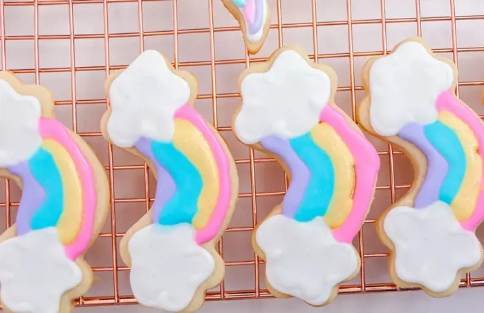 Rainbow bake off cookies