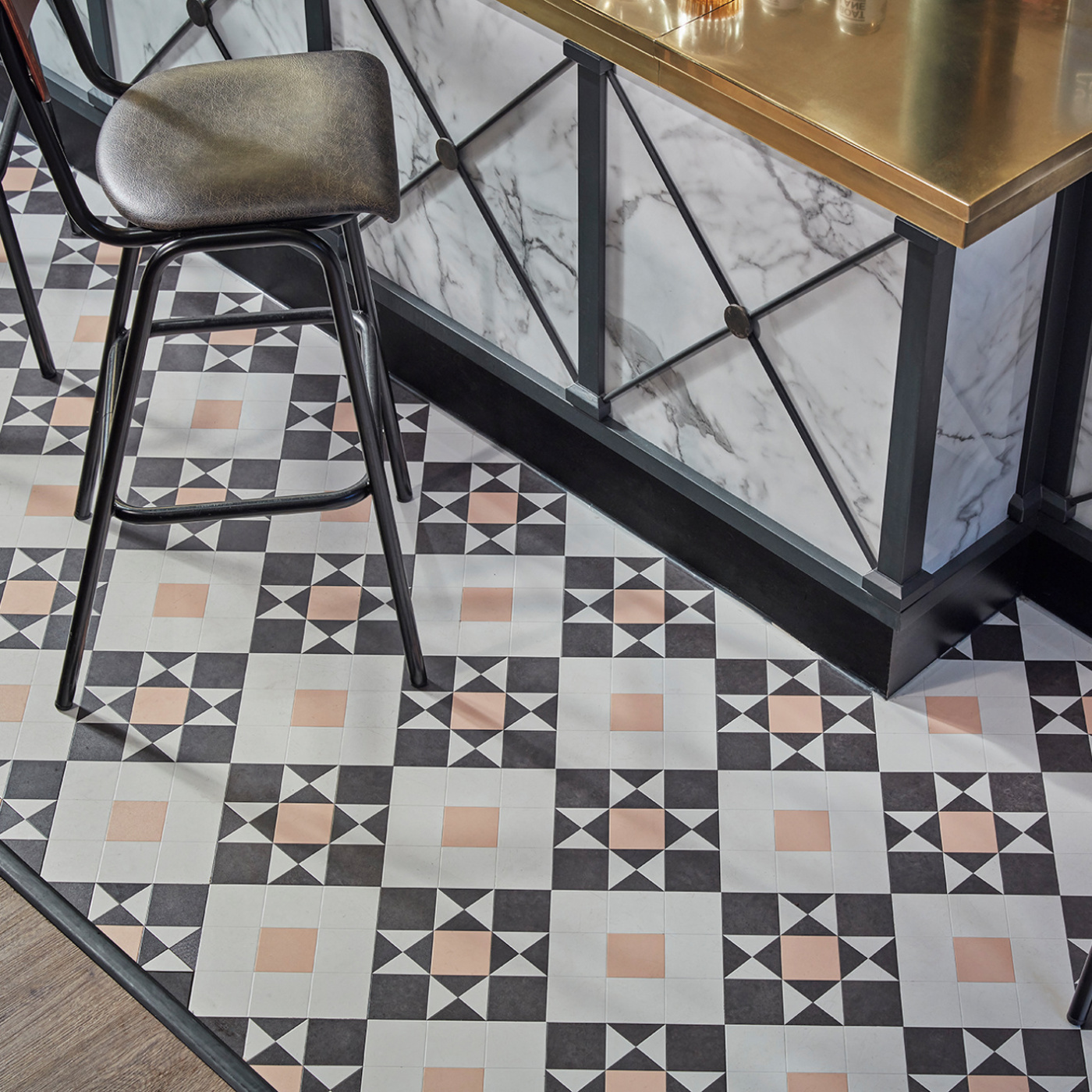 Bespoke Karndean commercial flooring in stirrups bar