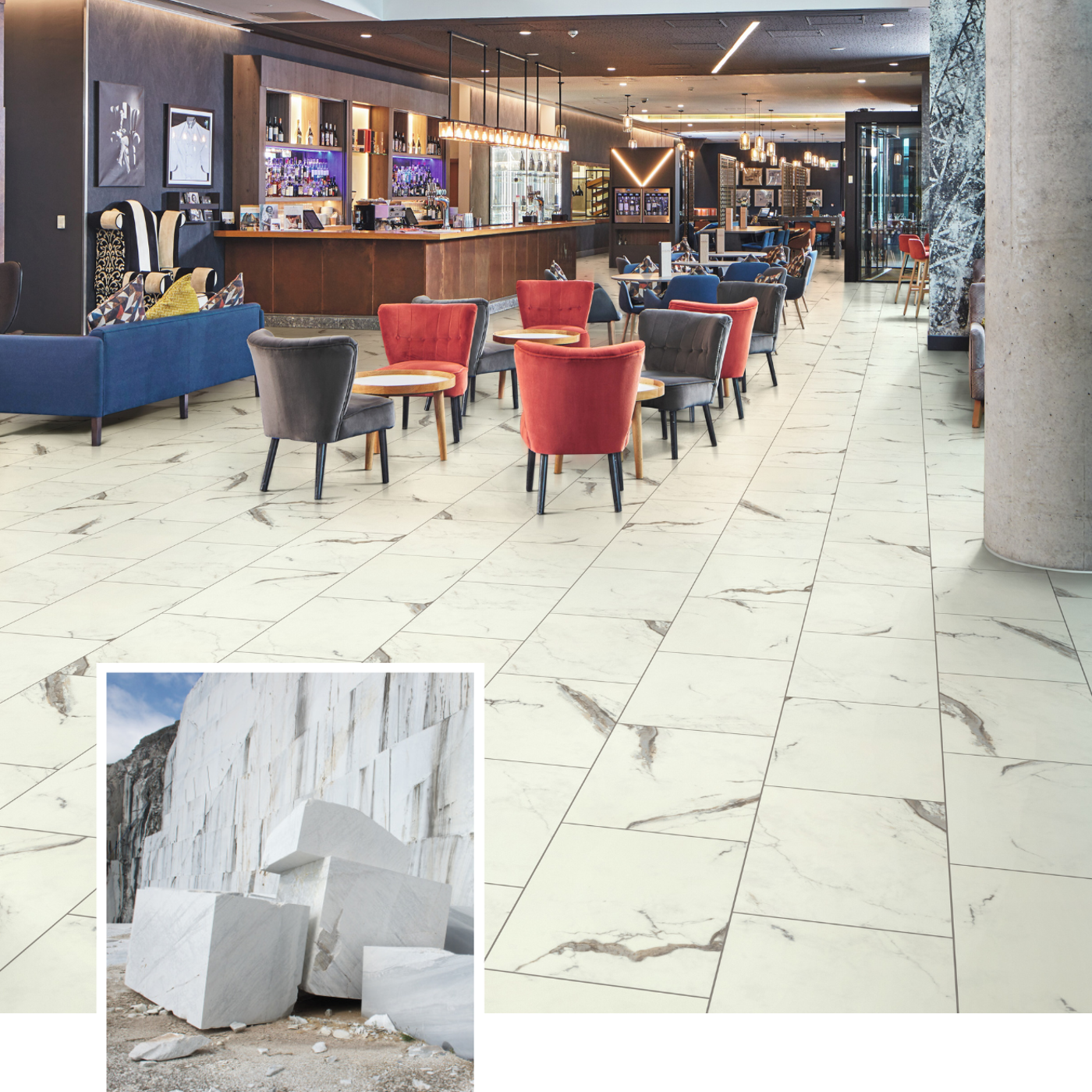 Brunella Marble RKT3013-G in a hotel lobby