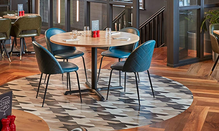 Karndean commercial flooring in a resteraunt